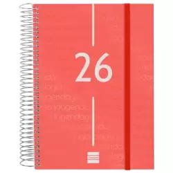 (741103026) FINOCAM AGENDA ESPIRAL YEAR E10-155X212MM 1DP TAPA PP ROJO 2026