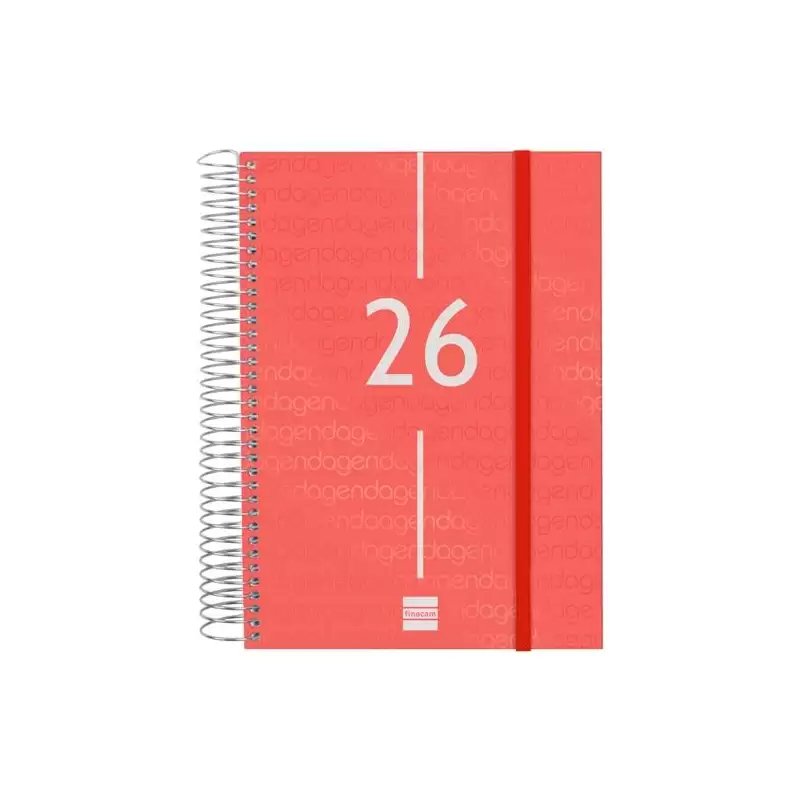 (741103026) FINOCAM AGENDA ESPIRAL YEAR E10-155X212MM 1DP TAPA PP ROJO 2026
