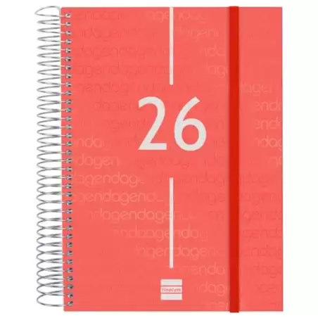 (741103026) FINOCAM AGENDA ESPIRAL YEAR E10-155X212MM 1DP TAPA PP ROJO 2026