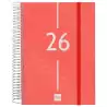 (741103026) FINOCAM AGENDA ESPIRAL YEAR E10-155X212MM 1DP TAPA PP ROJO 2026