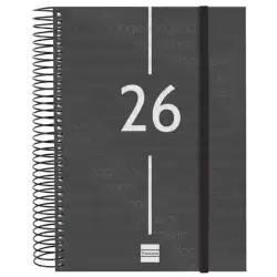 (741106026) FINOCAM AGENDA ESPIRAL YEAR E10-155X212MM 1DP TAPA PP NEGRO 2026