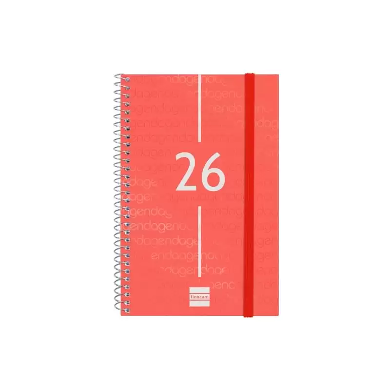 (741443026) FINOCAM AGENDA ESPIRAL YEAR E5-117X181MM SVH TAPA PP ROJO 2026