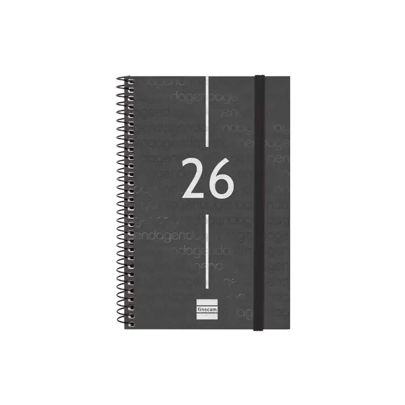 (741446026) FINOCAM AGENDA ESPIRAL YEAR E5-117X181MM SVH TAPA PP NEGRO 2026