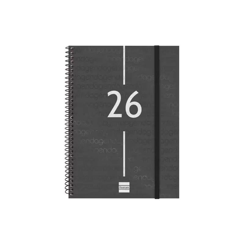 (741456026) FINOCAM AGENDA ESPIRAL YEAR E10-155X212MM SVH TAPA PP NEGRO 2026