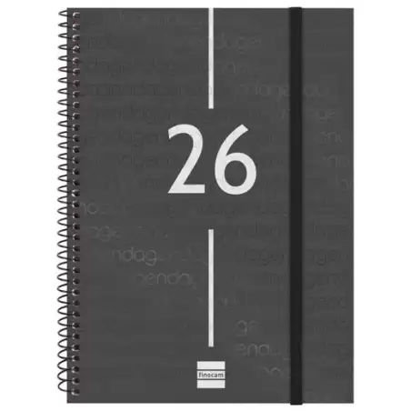 (741456026) FINOCAM AGENDA ESPIRAL YEAR E10-155X212MM SVH TAPA PP NEGRO 2026