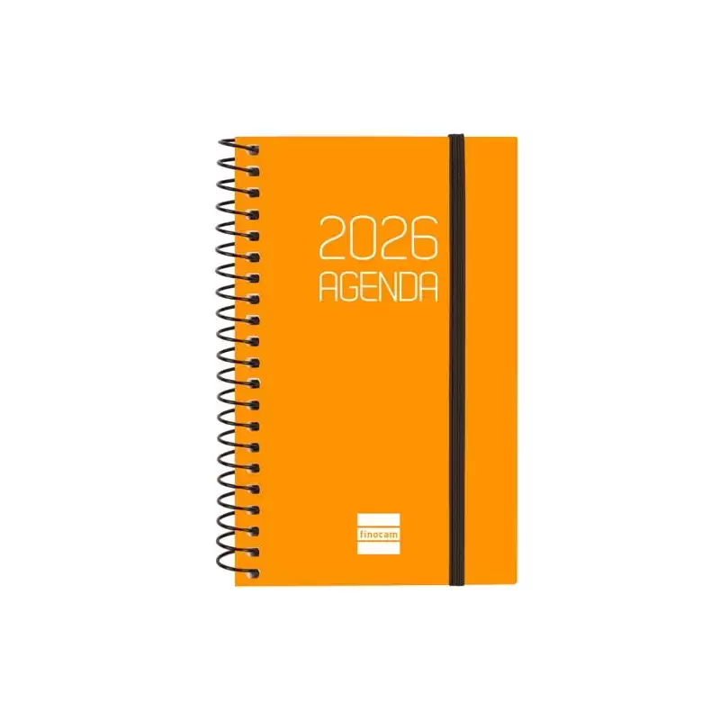 (742712926) FINOCAM AGENDA ESPIRAL OPAQUE E3-79X127MM SVH TAPA PP NARANJA 2026