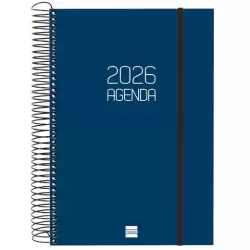 (742871026) FINOCAM AGENDA ESPIRAL OPAQUE E11-165X242MM 1DP TAPA PP AZUL 2026