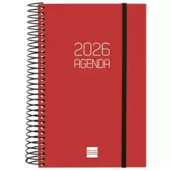 (742907426) FINOCAM AGENDA ESPIRAL OPAQUE E5-117X181MM 1DP TAPA PP BURDEOS 2026