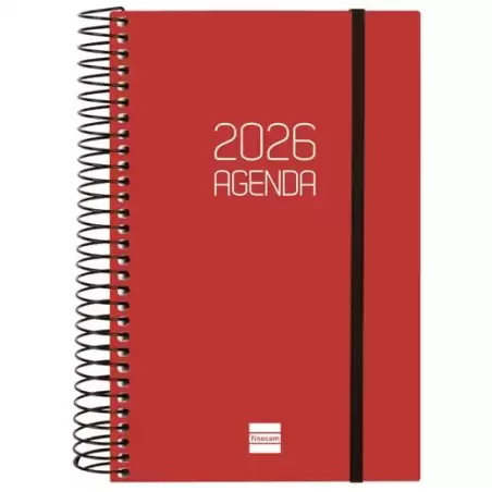 (742907426) FINOCAM AGENDA ESPIRAL OPAQUE E5-117X181MM 1DP TAPA PP BURDEOS 2026