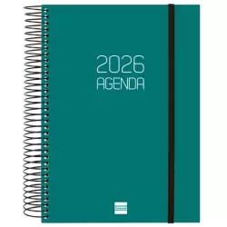(742912026) FINOCAM AGENDA ESPIRAL OPAQUE E10-155X212MM 1DP TAPA PP VERDE 2026