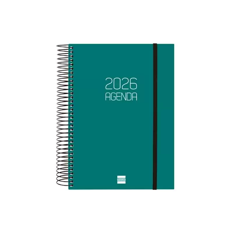 (742912026) FINOCAM AGENDA ESPIRAL OPAQUE E10-155X212MM 1DP TAPA PP VERDE 2026