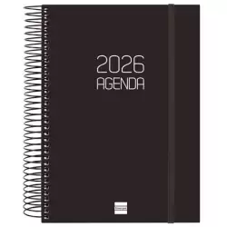 (742916026) FINOCAM AGENDA ESPIRAL OPAQUE E10-155X212MM 1DP TAPA PP NEGRO 2026