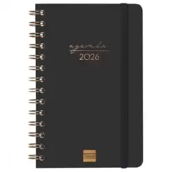 (762000126) FINOCAM AGENDA ESPIRAL ALMA E5-117X181MM SVH TAPA DURA NEGRO 2026