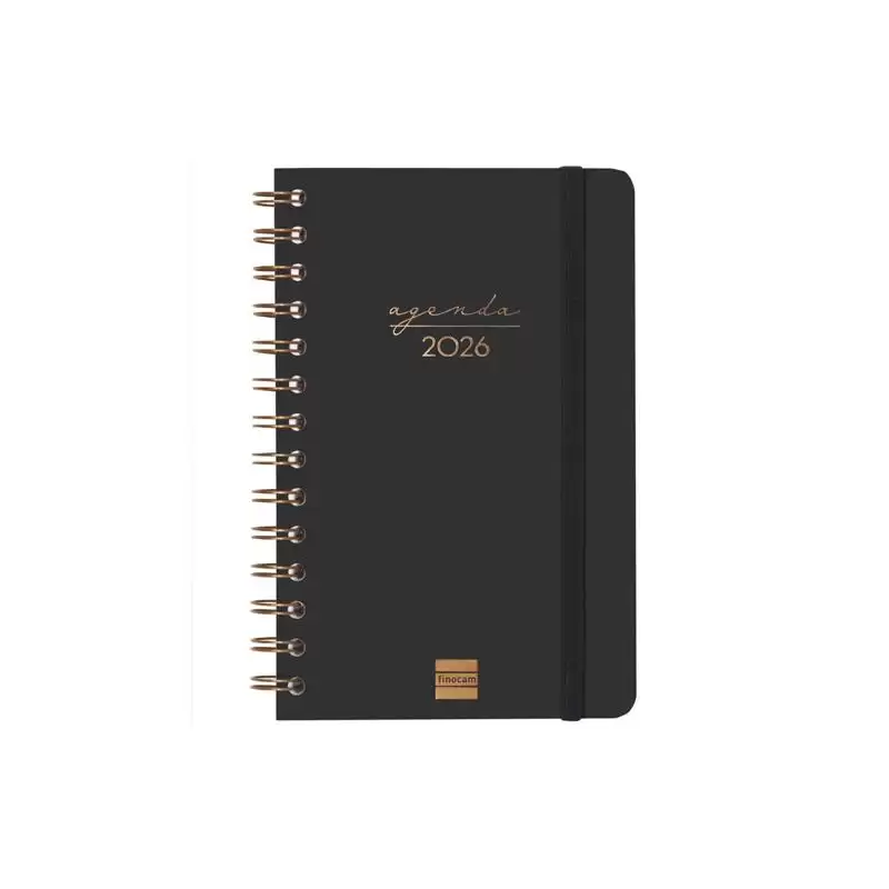 (762000126) FINOCAM AGENDA ESPIRAL ALMA E5-117X181MM SVH TAPA DURA NEGRO 2026