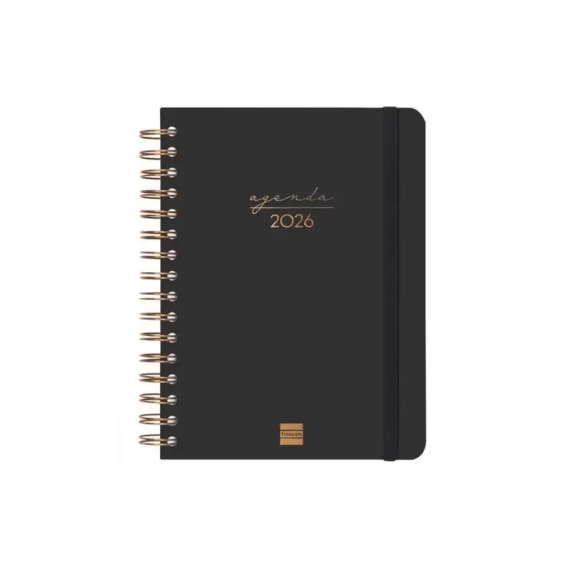 (762040126) FINOCAM AGENDA ESPIRAL ALMA E10-155X212MM 1DP TAPA DURA NEGRO 2026