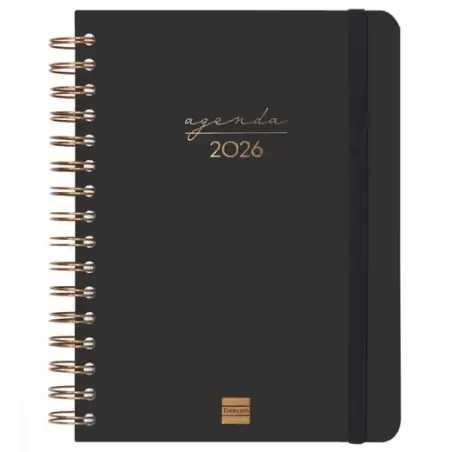 (762040126) FINOCAM AGENDA ESPIRAL ALMA E10-155X212MM 1DP TAPA DURA NEGRO 2026