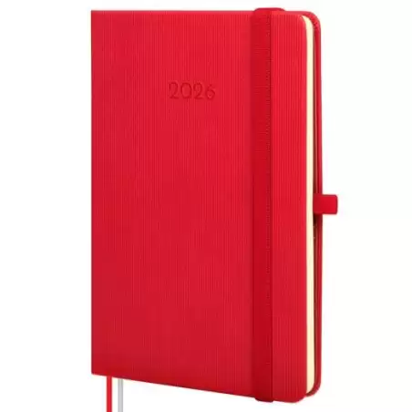 (881743026) FINOCAM AGENDA MÍNIMAL TEXTURA M4-118X168MM SVH TAPA DURA ROJO 2026