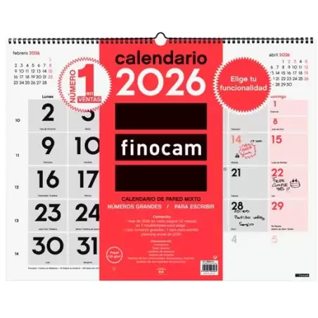 (780020026) FINOCAM CALENDARIO DE PARED MIXTO XL-540X420MM MV NEUTRO 2026