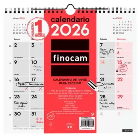 (780060026) FINOCAM CALENDARIO DE PARED PARA ESCRIBIR M-265X245MM MV NEUTRO 2026