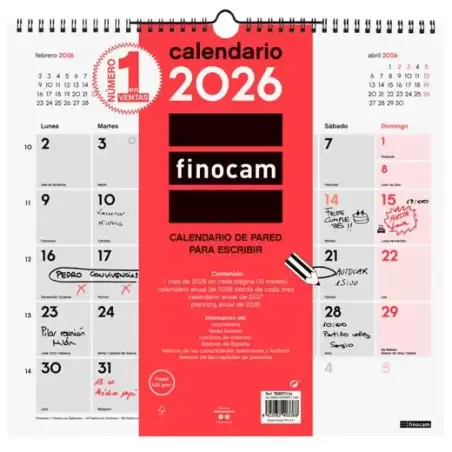 (780070026) FINOCAM CALENDARIO DE PARED PARA ESCRIBIR L-340X320MM MV NEUTRO 2026
