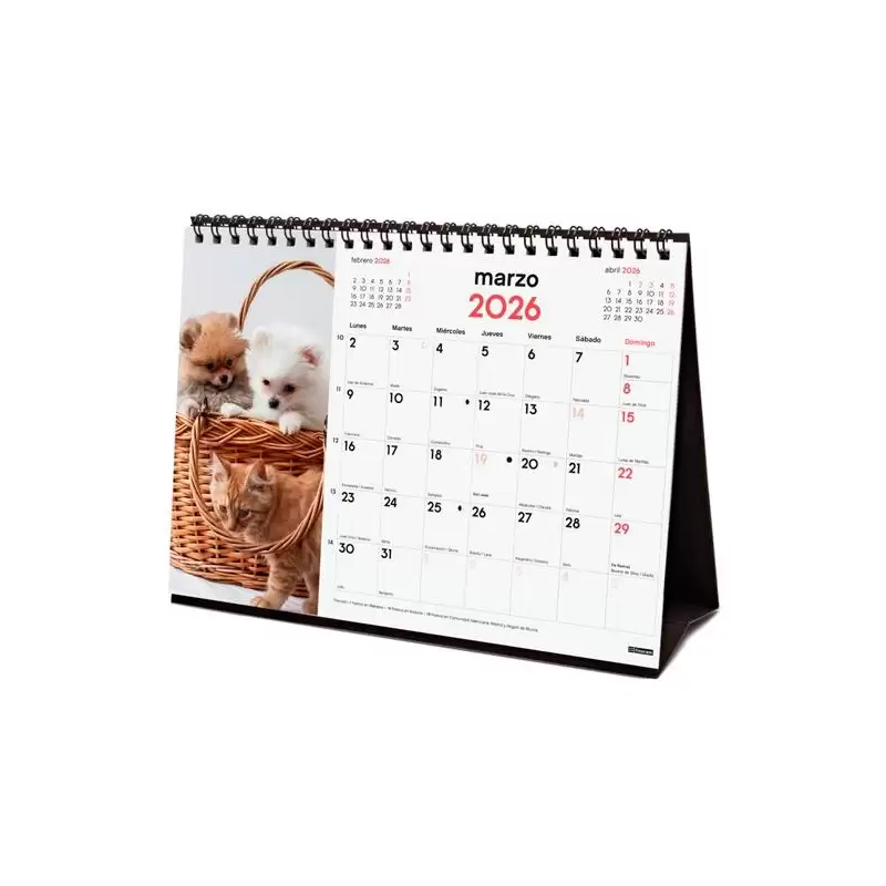(780323926) FINOCAM CALENDARIO DE SOBREMESA PARA ESCRIBIR S-210X150MM MV IMÁGENES PERROS Y GATOS 2026