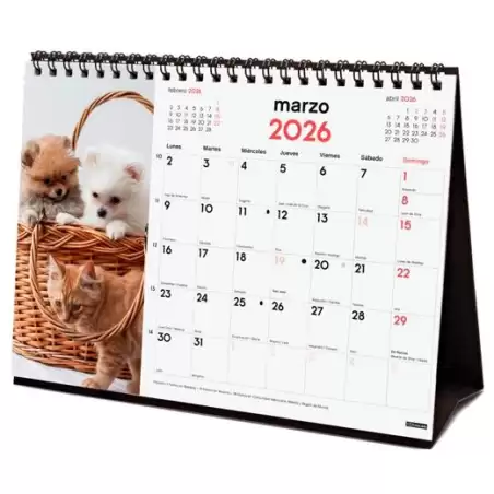 (780323926) FINOCAM CALENDARIO DE SOBREMESA PARA ESCRIBIR S-210X150MM MV IMÁGENES PERROS Y GATOS 2026
