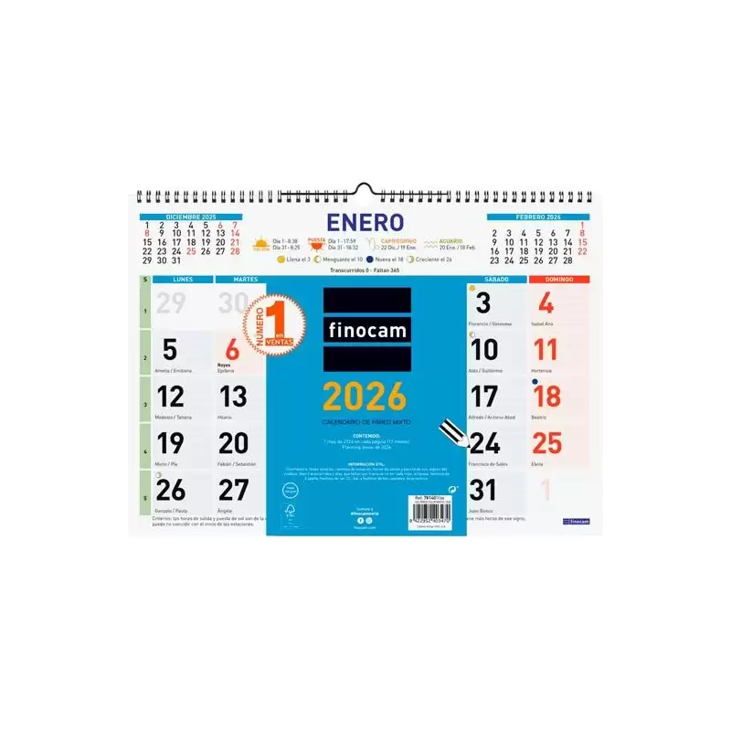 (781400026) FINOCAM CALENDARIO DE PARED MIXTO L-430X310MM MV COLOR 2026