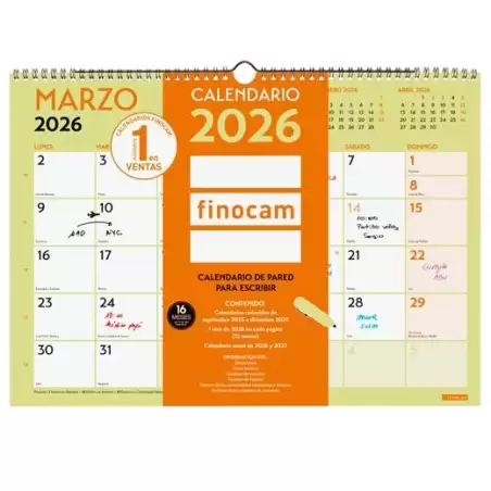 (787240126) FINOCAM CALENDARIO DE PARED PARA ESCRIBIR A3-420X297MM MV GRAFIK 2026