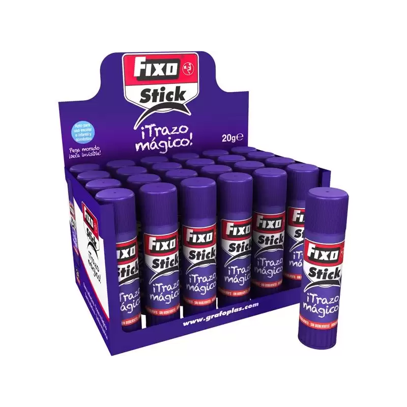 (00020535) FIXO PEGAMENTO EN BARRA 20GR "TRAZO MÁGICO" MORADO CAJA EXPOSITORA -24UD-