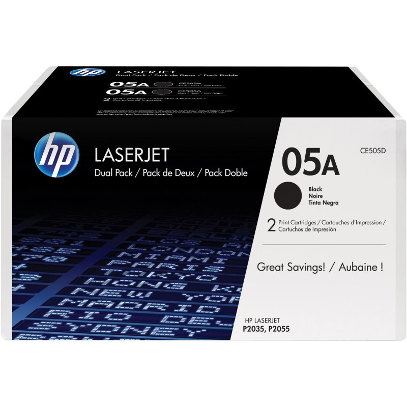 (CE505D) HP LASERJET P2035/2055D/2055DN TONER NEGRO (PACK 2)