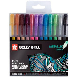 (POXPGBMET12) TALENS SAKURA BOLÍGRAFOS COLECCIÓN EXCLUSIVA GELLY ROLL METALLIC ESTUCHE DE 12 C/SURTIDOS