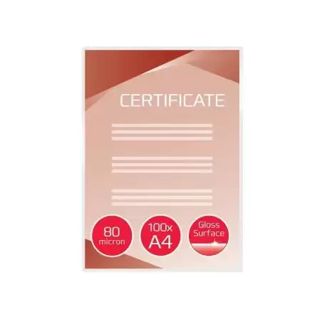 (IB585036) GBC FUNDAS DE PLASTIFICAR 2X80 MICRAS A4 BRILLO -PACK 100U-