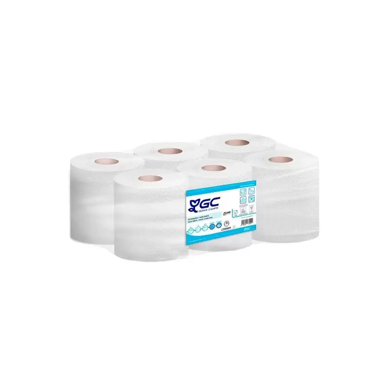(J288600) GC BOBINA SECAMANOS 2 CAPAS 477/143M  PACK 6 FSC BLANCO