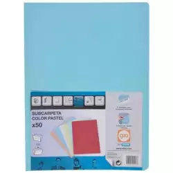(400040571) GIO SUBCARPETA SIMPLE CARTULINA FOLIO 180GR AZUL PASTEL -50U-