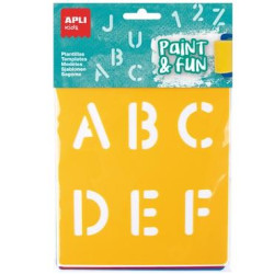 (19407) APLI PLANTILLAS DE FORMAS LETRAS Y NÚMEROS PAINT & FUN PP FLEXIBLE BOLSA DE 6 SURTIDOS