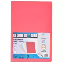 (400040853) GIO SUBCARPETA SIMPLE CARTULINA FOLIO 180GR ROJO PASTEL -50U-