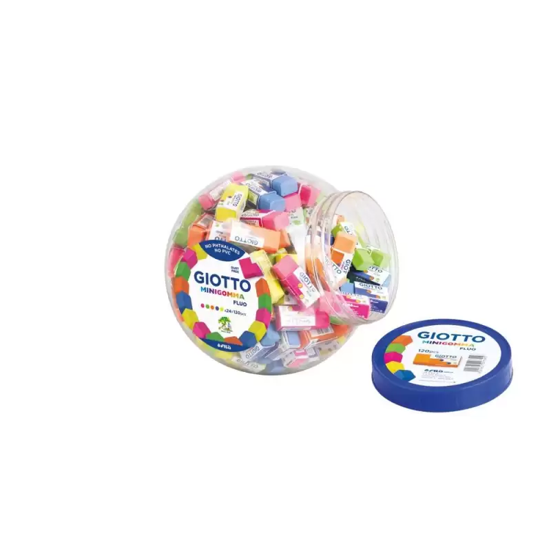 (F232700) GIOTTO GOMMA FLUO GOMA DE BORRAR LAPIZ  TARRO  -120U-