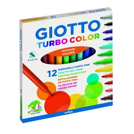 (F416000) GIOTTO ROTULADORES TURBO COLOR SURTIDOS ESTUCHE 12 UD