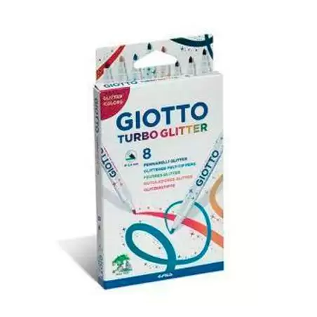 (F425800) GIOTTO ROTULADORES TURBO GLITTER COLORES SURTIDOS ESTUCHE 8 UD