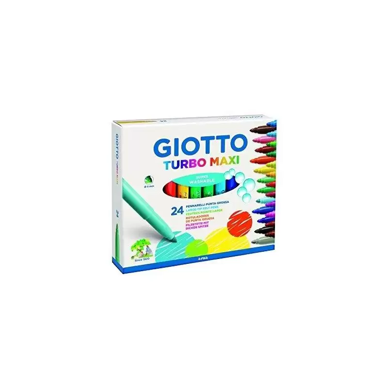 (F455000) GIOTTO ROTULADORES TURBO MAXI COLORES SURTIDOS ESTUCHE 24 UD
