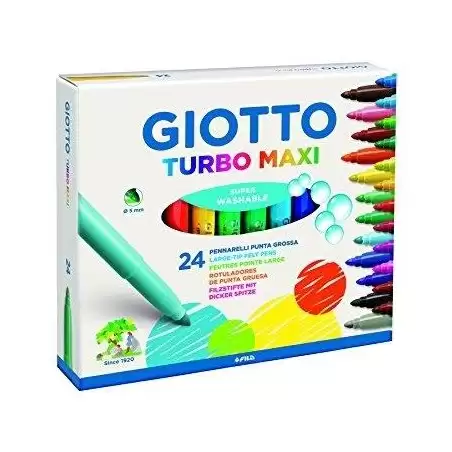 (F455000) GIOTTO ROTULADORES TURBO MAXI COLORES SURTIDOS ESTUCHE 24 UD
