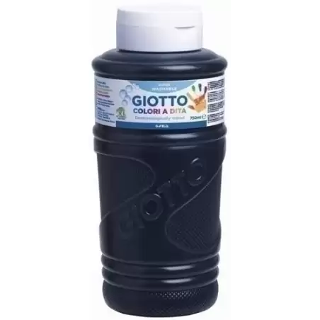 (F472924) GIOTTO PINTURA DE DEDOS DE 750 ML COLOR NEGRO