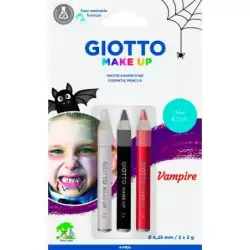 (F473900) GIOTTO SET LÁPICES COSMÉTICOS VAMPIRO UNISEX PARA NIÑOS COLORES SURTIDOS -BLISTER DE 3U-