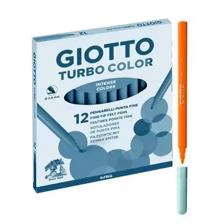 (F485005) GIOTTO ROTULADORES TURBO COLOR NARANJA ESTUCHE 12 UD