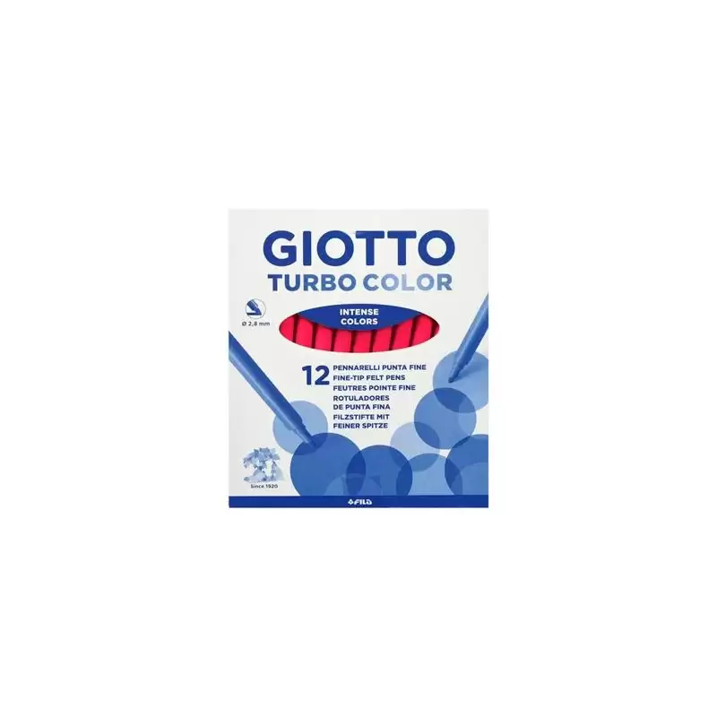 (F485011) GIOTTO ROTULADORES TURBO COLOR ROJO ESTUCHE 12 UD