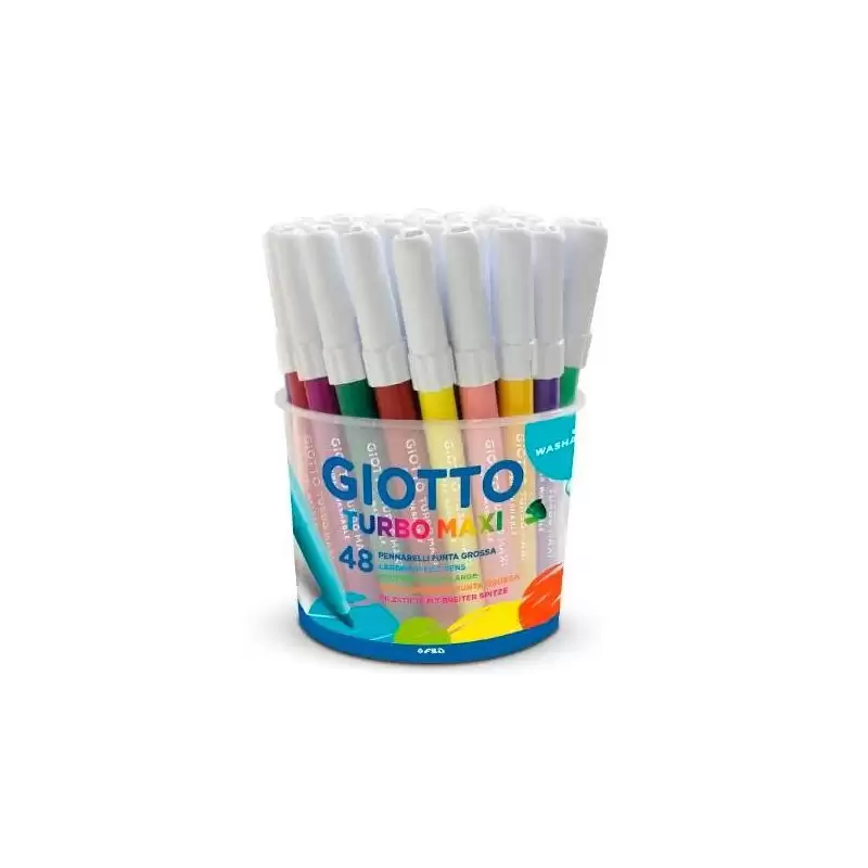 (F521400) GIOTTO ROTULADORES TURBO MAXI COLORES SURTIDOS BOTE 48 UD