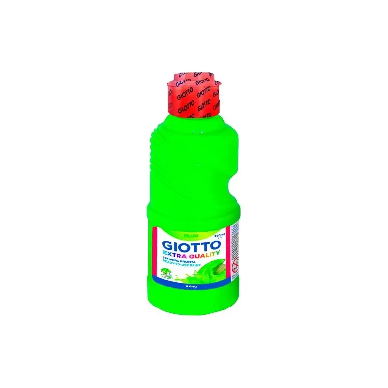 (F53110200) GIOTTO TÉMPERA FLUO VERDE BOTELLA 250 ML