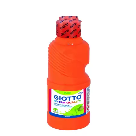 (F53110300) GIOTTO TÉMPERA FLUO NARANJA BOTELLA 250 ML