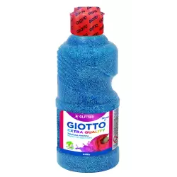 (F53120400) GIOTTO TÉMPERA GLITTER AZUL BOTELLA 250 ML