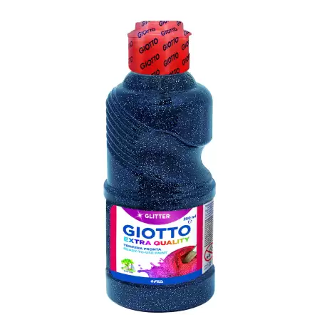 (F53120800) GIOTTO TÉMPERA GLITTER AZUL OSCURO BOTELLA 250 ML